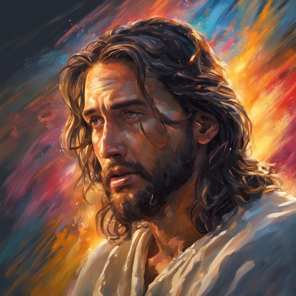 Hyperrealistic Depiction of God in Splash Art Style