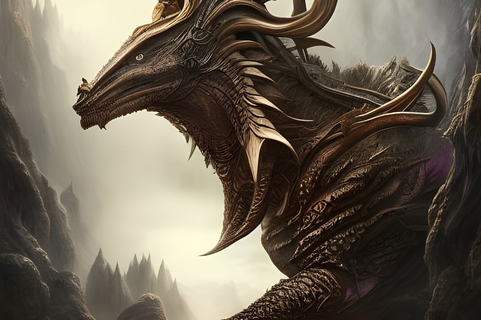 Evil Mythical Beast in Hyper-Detailed Digital Art