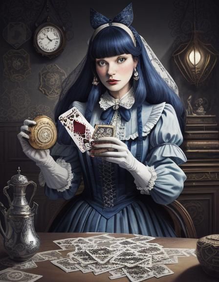 Conspiraor's coat. Betty Page. Alice in wonderland theme. art of pencil by: Paolo Eleuteri Serpieri. Chaotic evıl Lunar ...