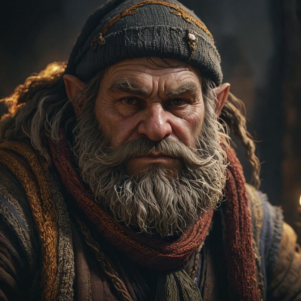 Dwarf Evoker Portrait in Fantasy Art Style