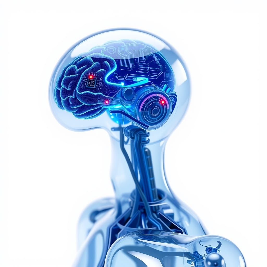 Futuristic Human Anatomy Toy in Isometric 3D Style