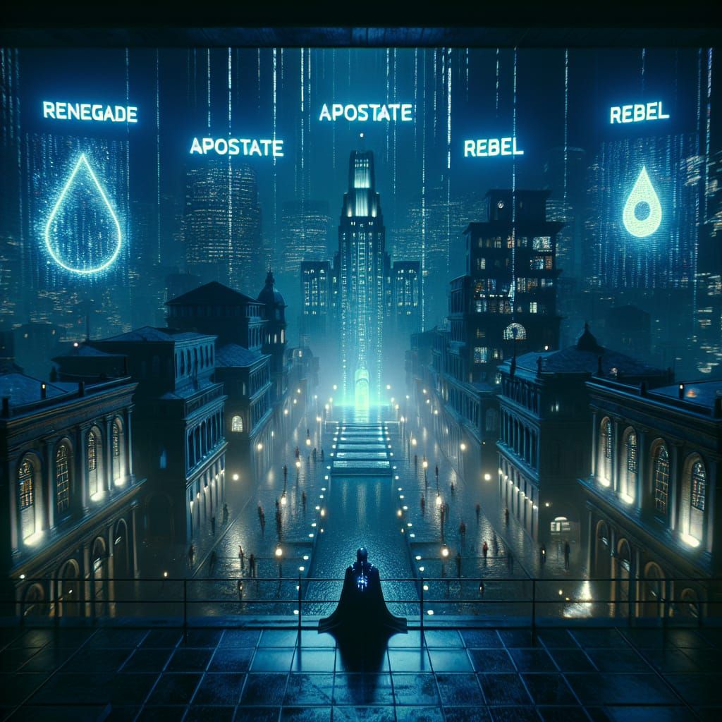 apostate, renegade, rebel, city of new orleans at night, tec...