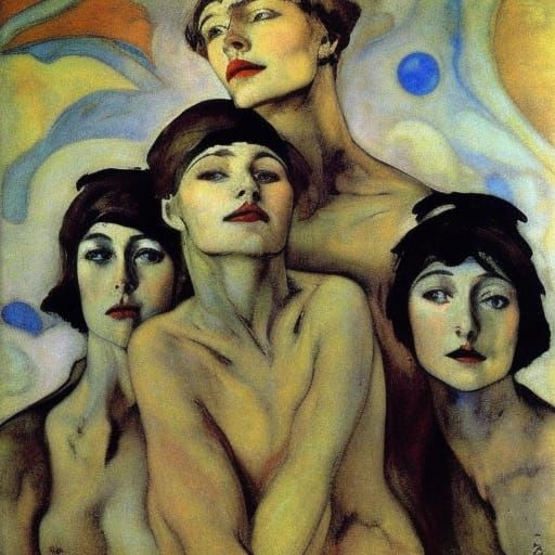 Melancholic, Post-Human Landscape in Symbolic Style