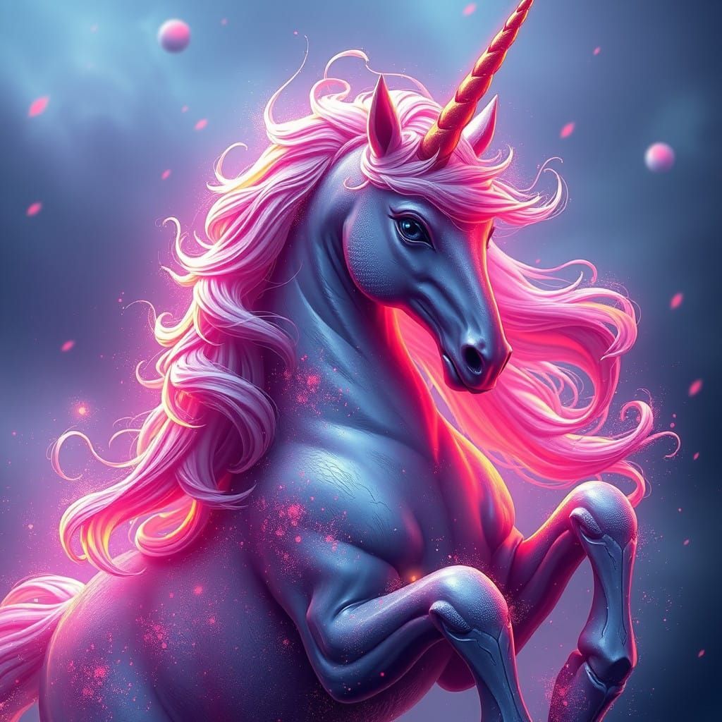 Ethereal Unicorn in Vibrant Splendor