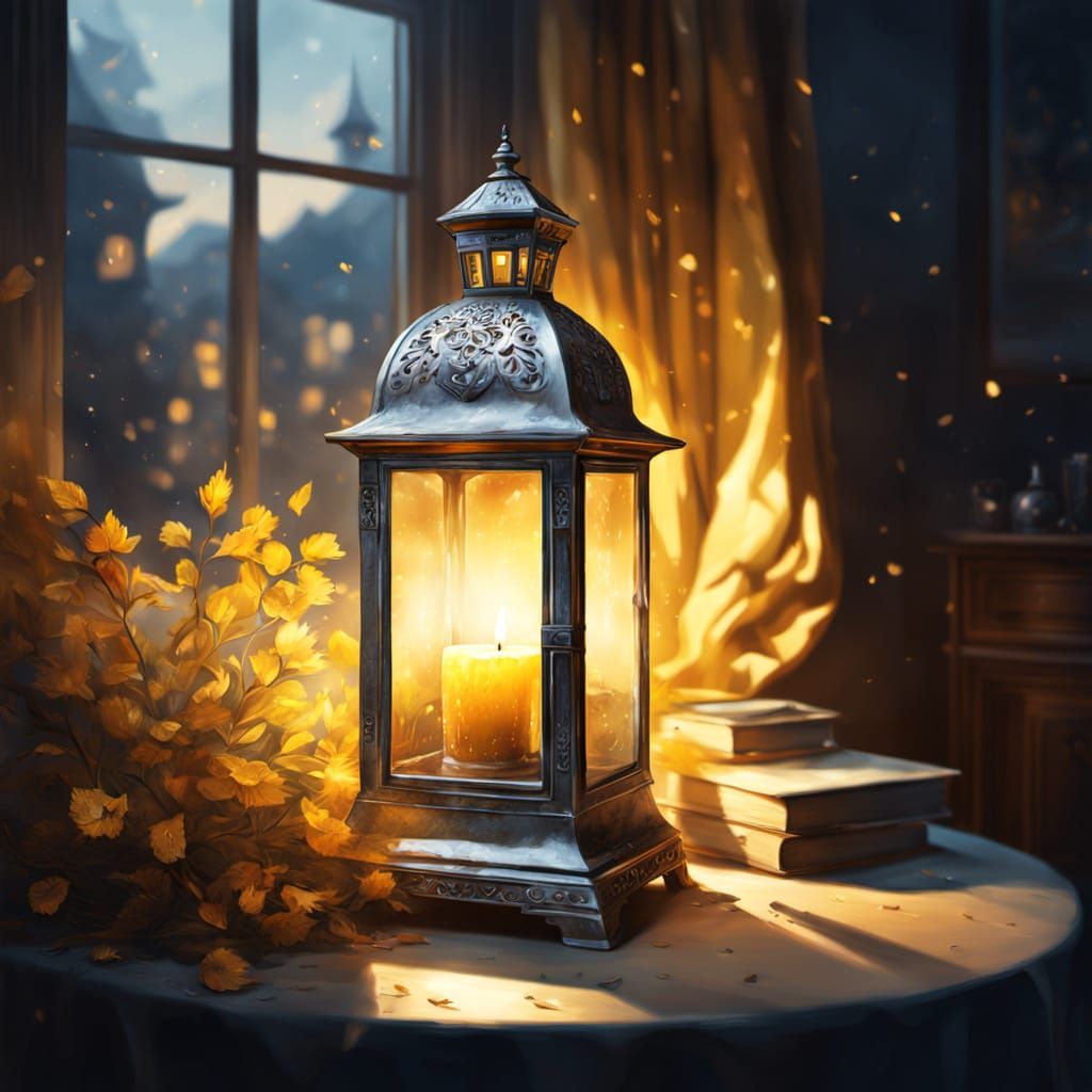 Silver Faberge Lantern Double Exposure Portrait