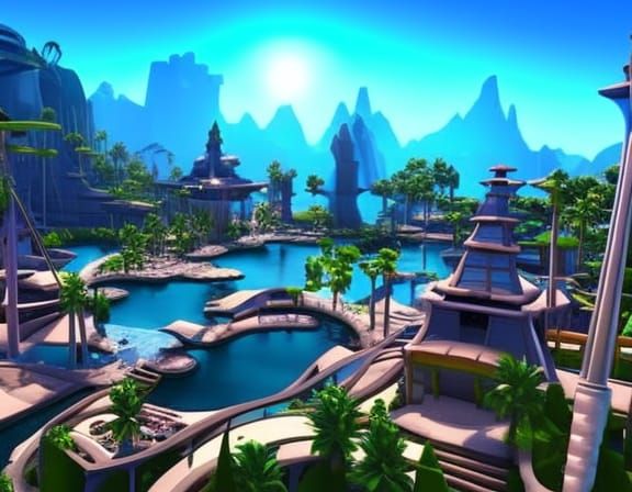 Surreal Pools Surround Y2K Architecture