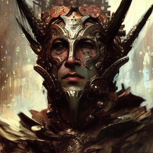 Veles the Slavic God Knight, Detailed Art