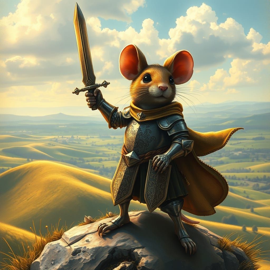 Gallant Mouse Knight in Majestic Armor
