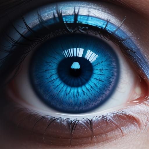 Macro Photo of a Detailed Blue Human Eye