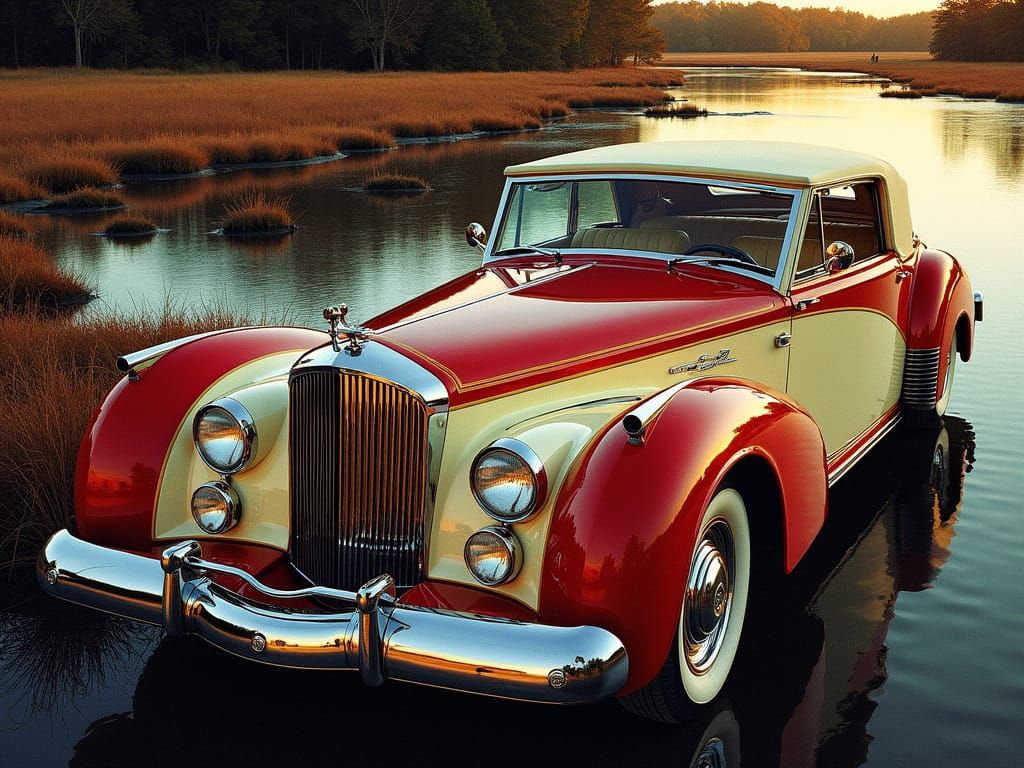 Custom 1976 Car in Retro-Futuristic Style