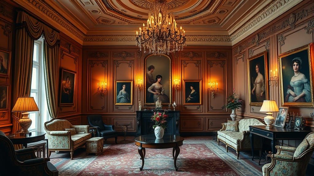 Elegant Victorian-Inspired Room with Refined Furnishings