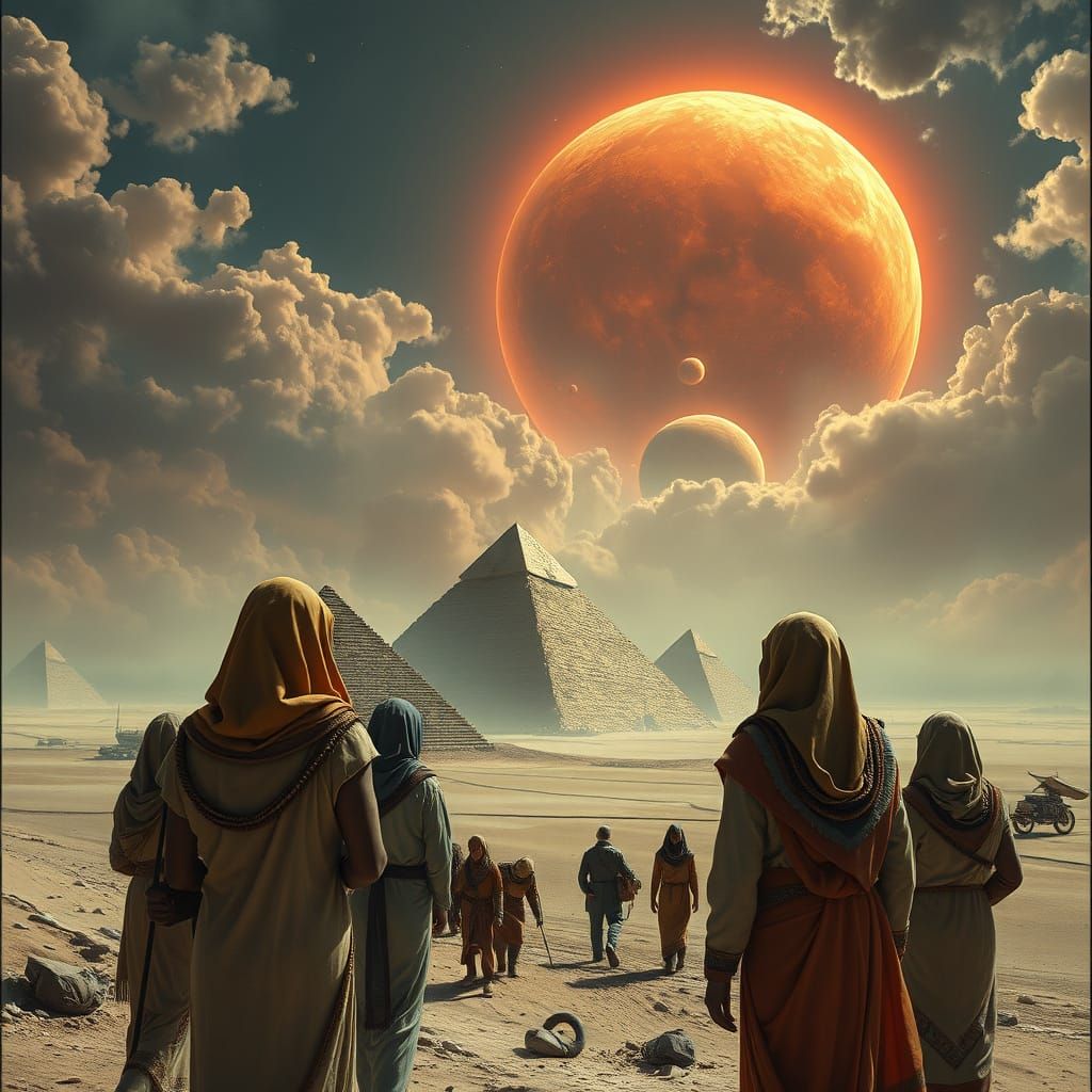 Egyptians Witness Cosmic Cataclysm in Dystopian Sci-Fi Style