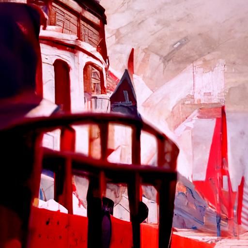 Detailed Prison Painting in Ashcan School Style