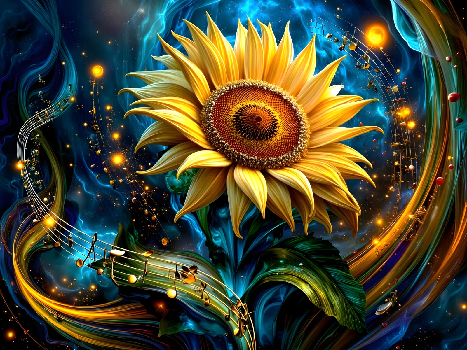 Sunflower Singing a Neuro Music Splash