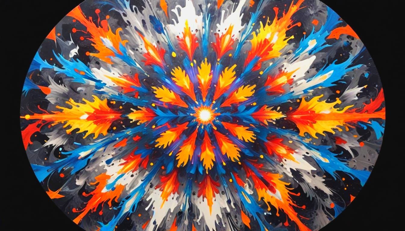 Ominous Action Painting with Optical Illusion