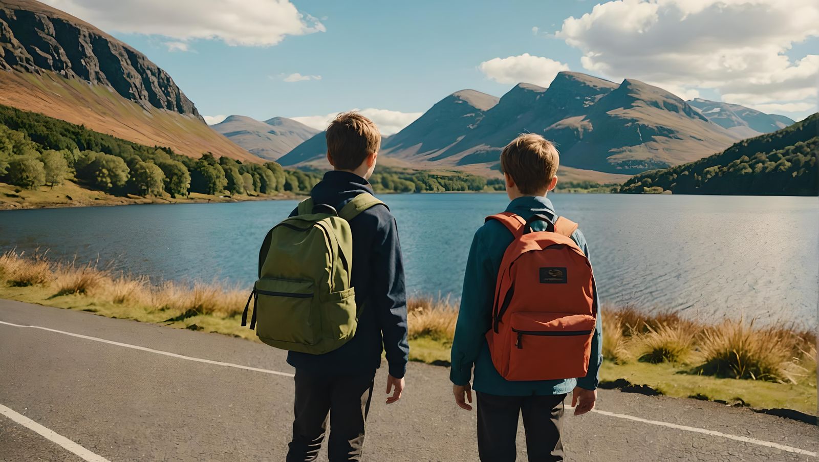 Scottish Highlands Bus Stop Scene in Cinematic Style