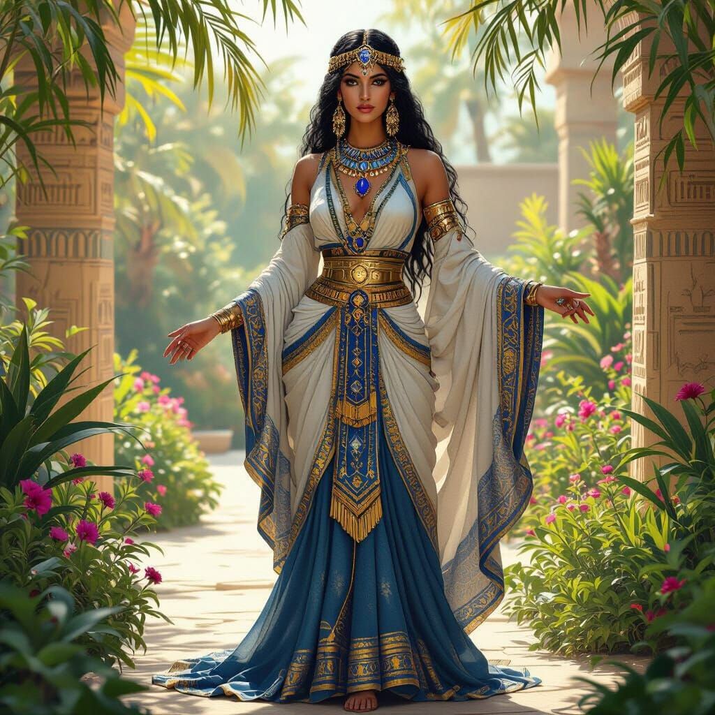 Inanna: Sumerian Goddess in Ancient Garden