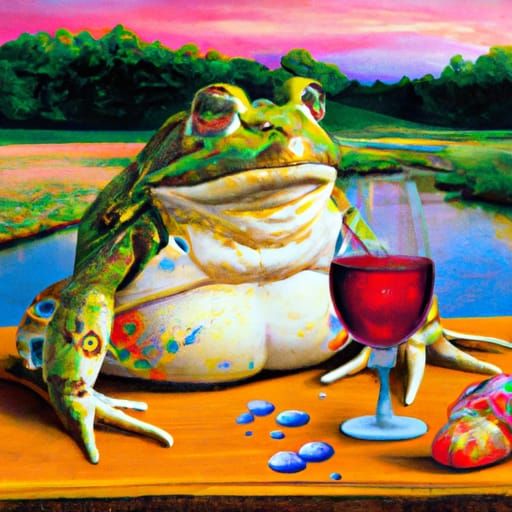 Bullfrog Connoisseur in Ethereal Surrealist Style