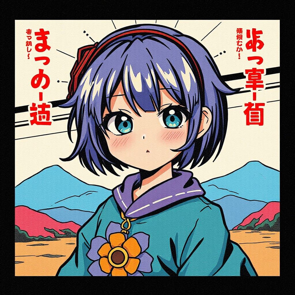 Japanese Manga Inspired Letterpress Artwork