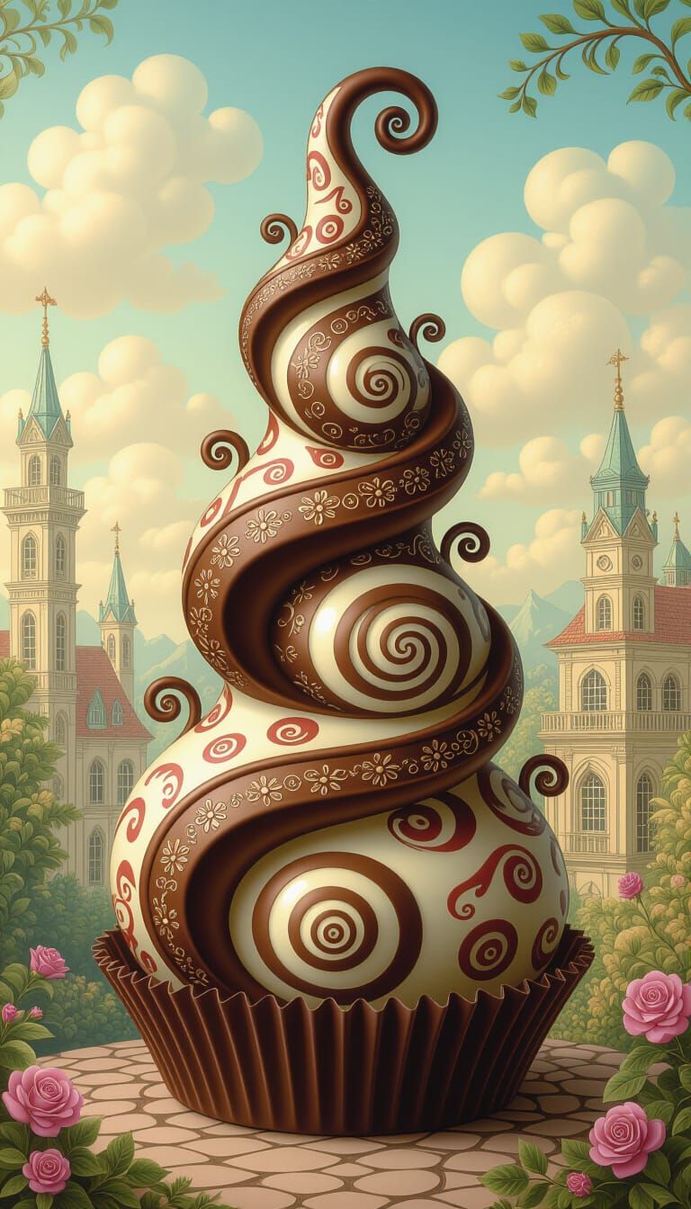Whimsical Chocolate Masterpieces in Surreal Style