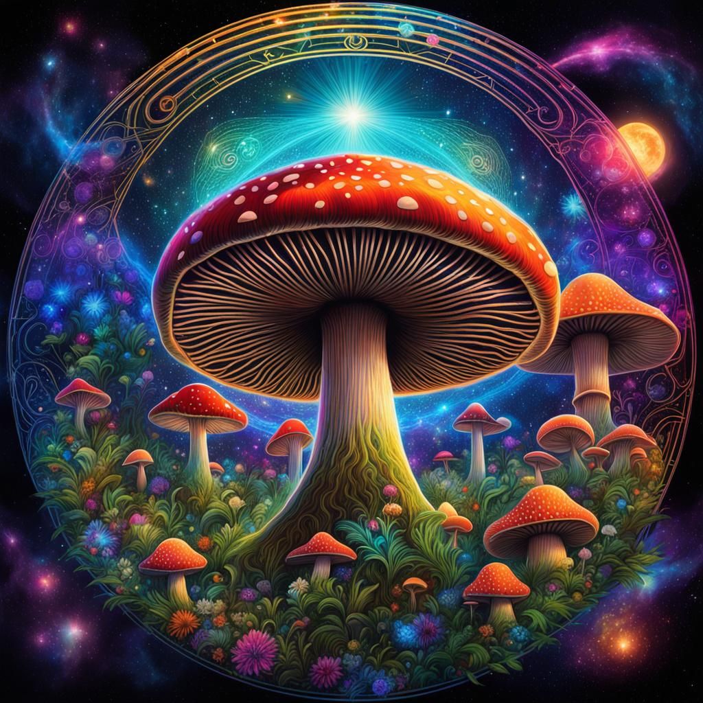 Psychedelic CD Cover Art in Cosmic Style