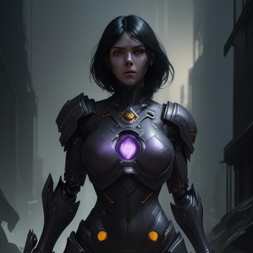 Militant Robot Woman: Dark Fantasy Concept Art