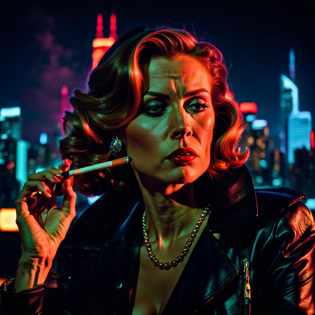 Film Noir Portrait of Secret Agent Jane Bond