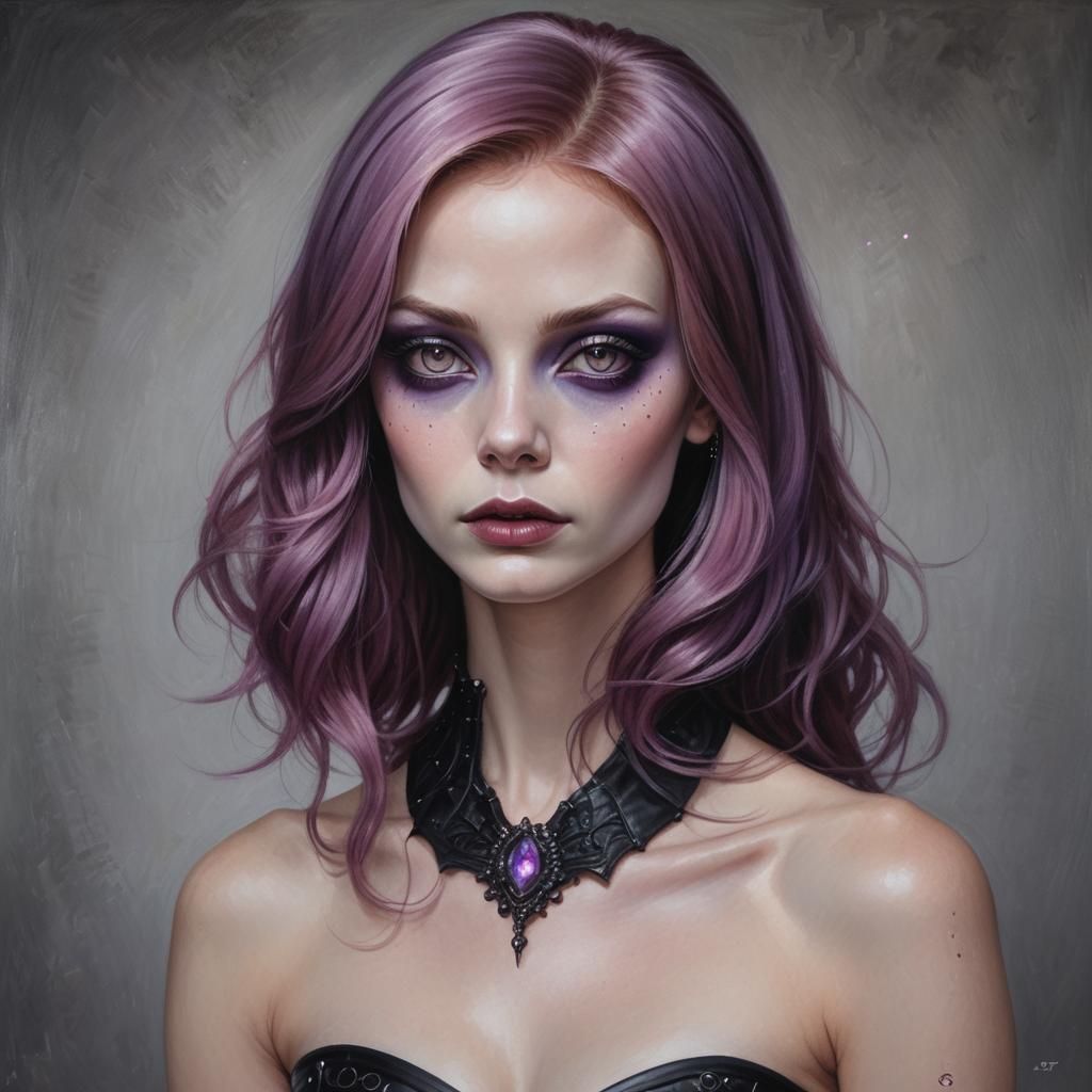 Hyperrealistic Portrait of an Alien Woman in Gothic Style