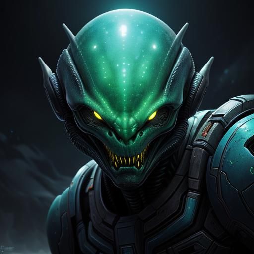 Hyperrealistic Alien Horizon Landscape in Splash Art