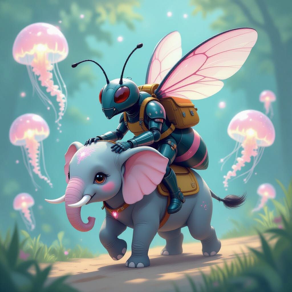 Ant riding an elephant