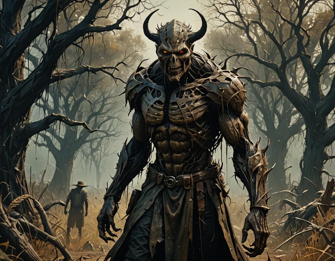 The Creature in a Dark Fantasy Hyperrealism Style