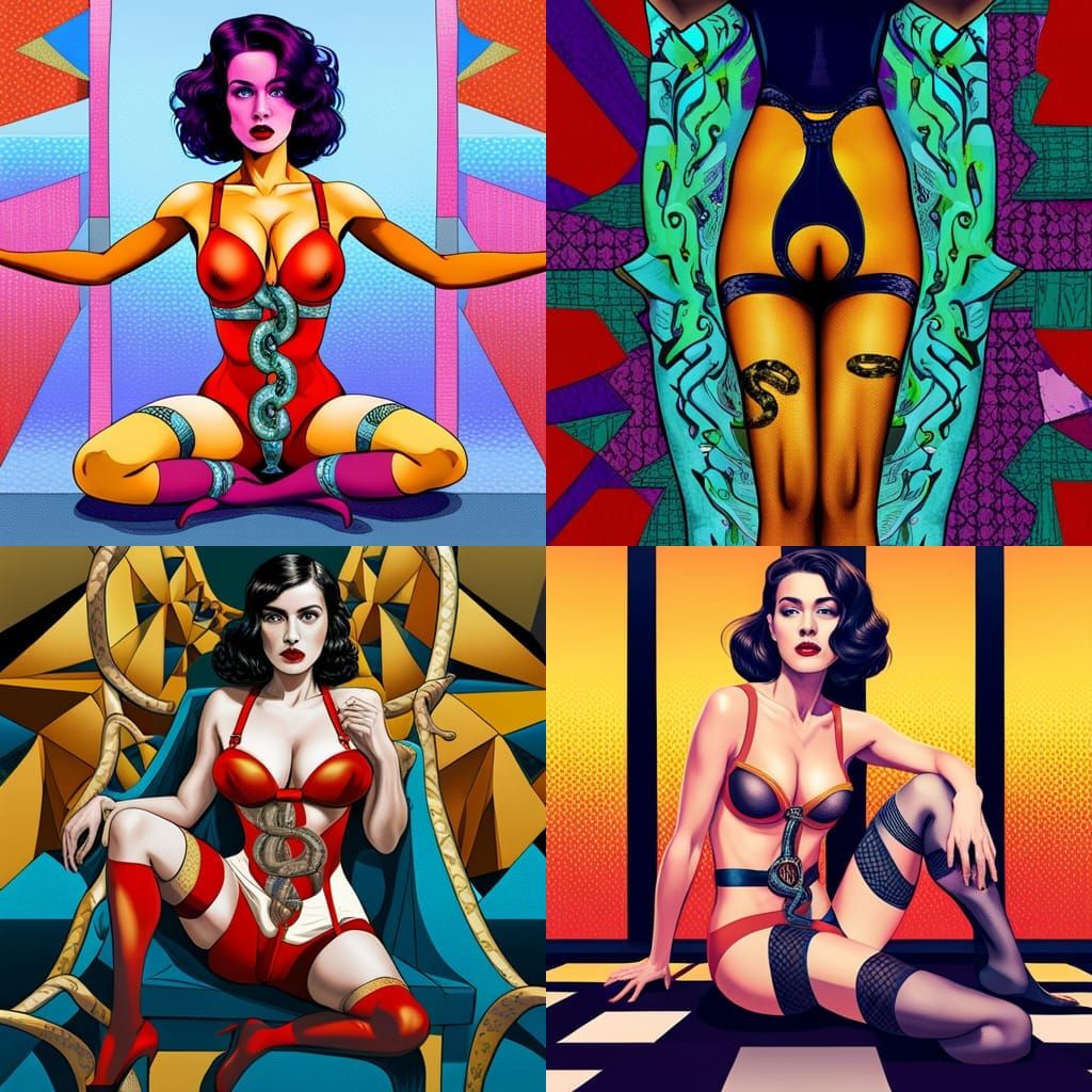 Eve in Garter Belt: Pop Art Screen Print