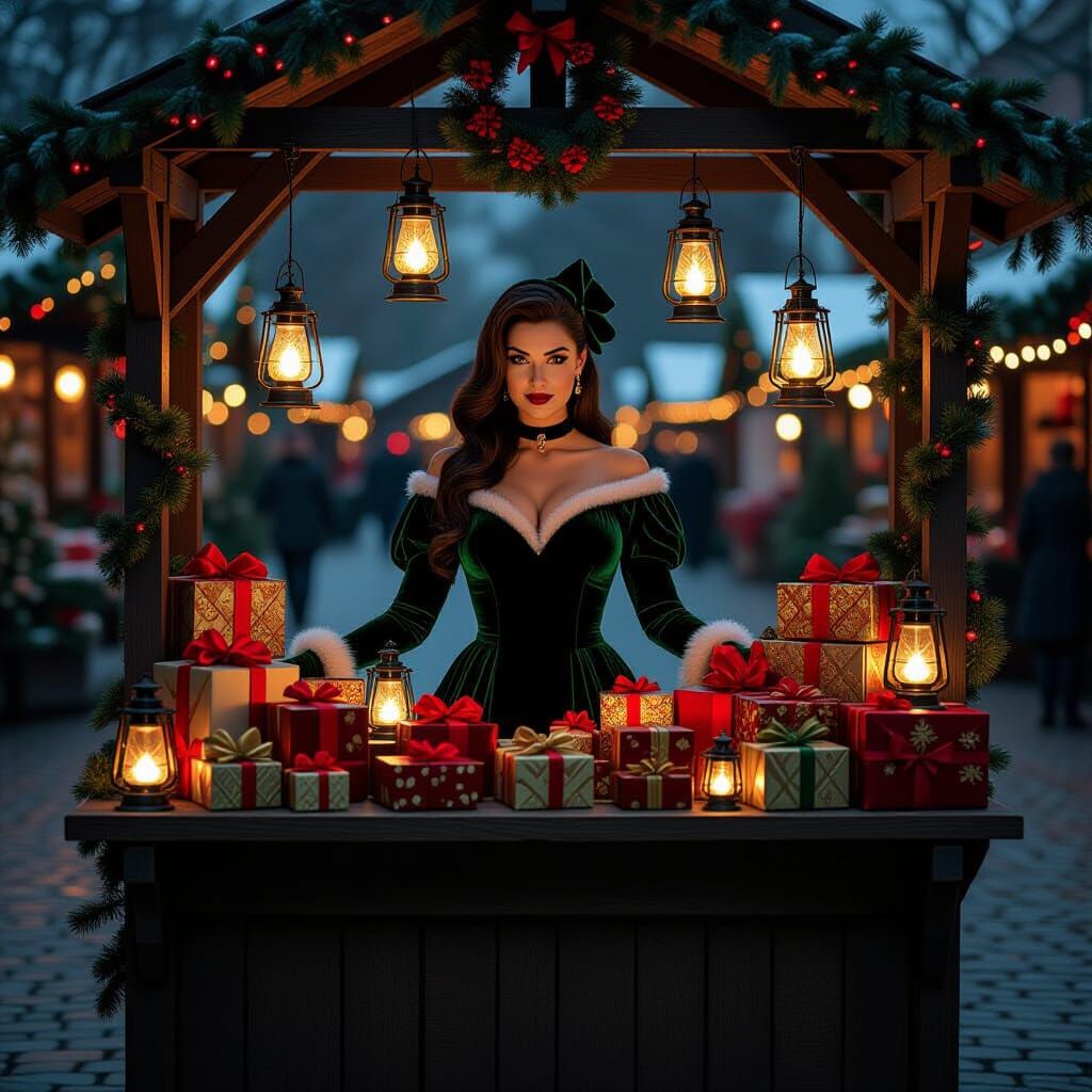 Nyssa al Ghul: Christmas Market Vendor in Velvet