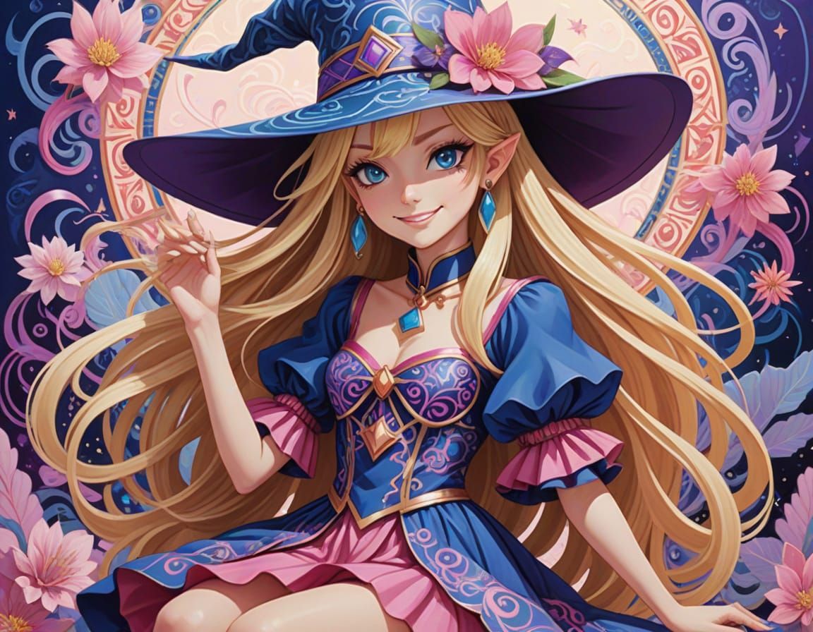 Ethereal Yu-Gi-Oh! Dark Magician Girl in Mystical Whimsy