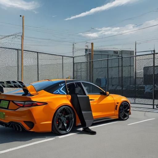 Anthropomorphic Tiger Car in Hyperrealistic Splash Art