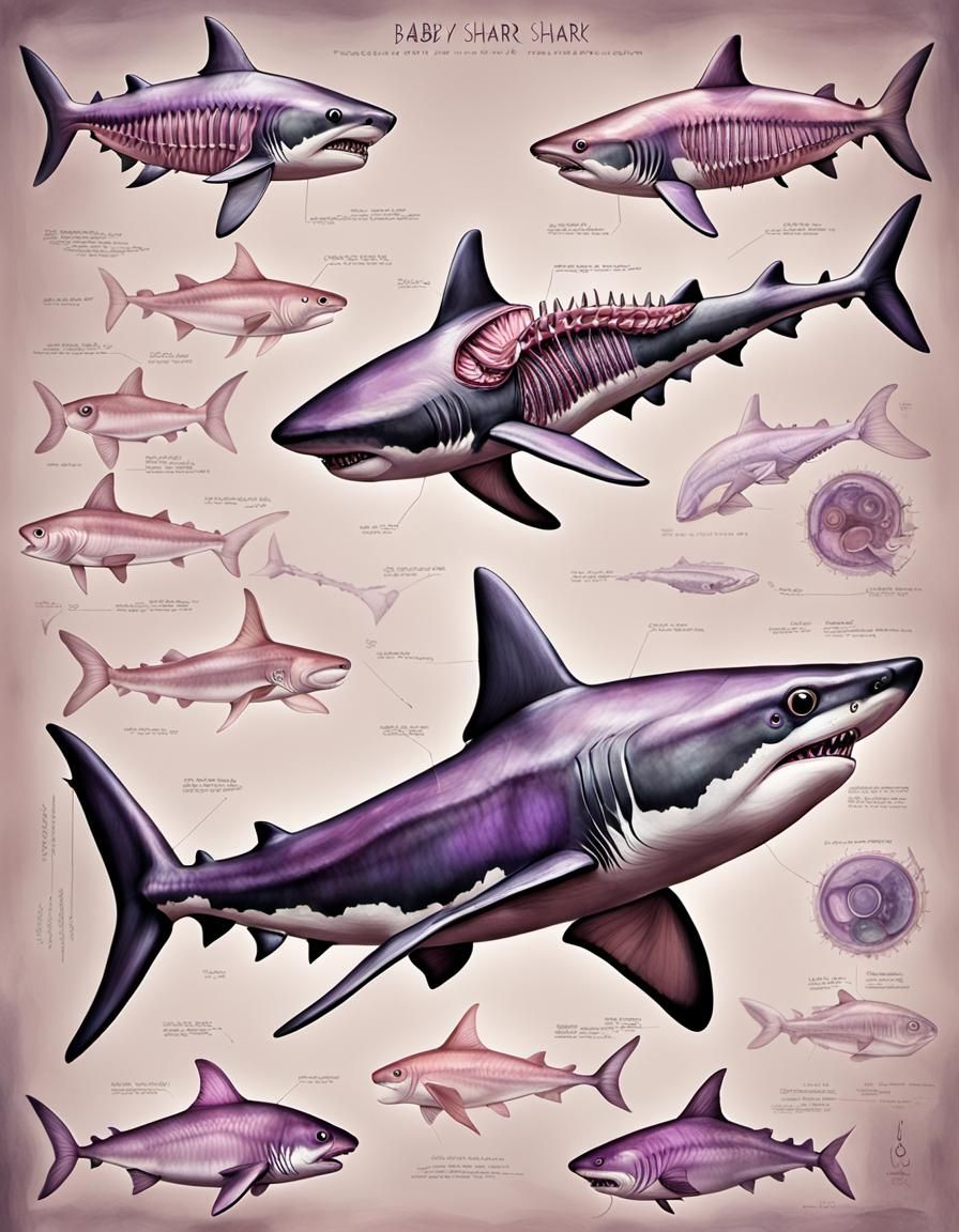 Anatomical Diagram of Shark with Alien Implants