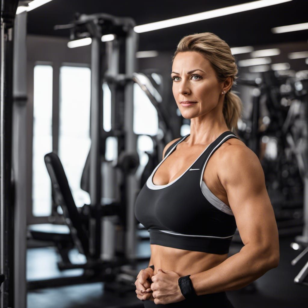 Confident Woman at the Gym: Realistic Portrait