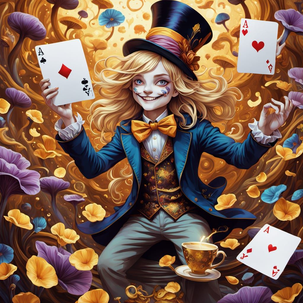 Whimsical Wonderland Portrait in Vibrant Digital Art