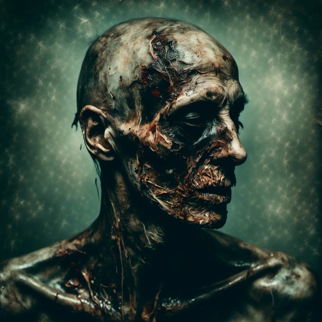 Contorted Body: Ominous, Hyperrealistic Body Horror Portrait