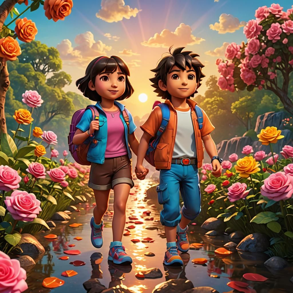 Dora the Explorer and her cousin Diego