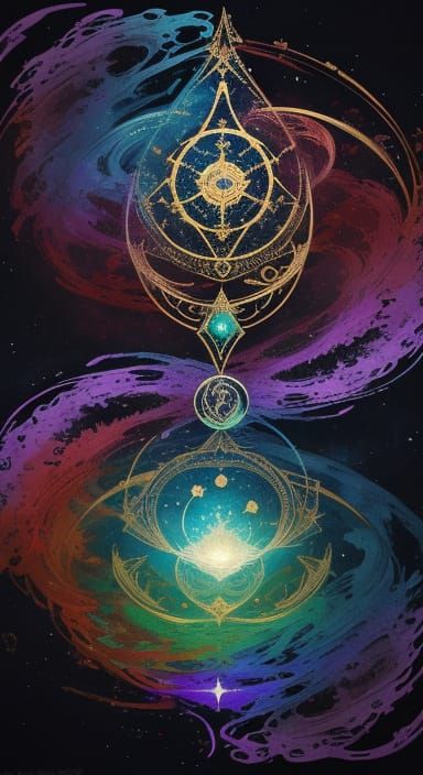 Tarot Card Concept Art with Cosmic Energy