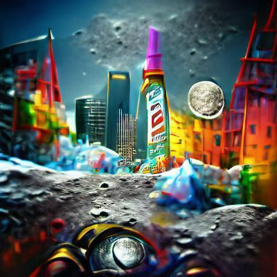 Hyperrealistic Lunar City Concept Art