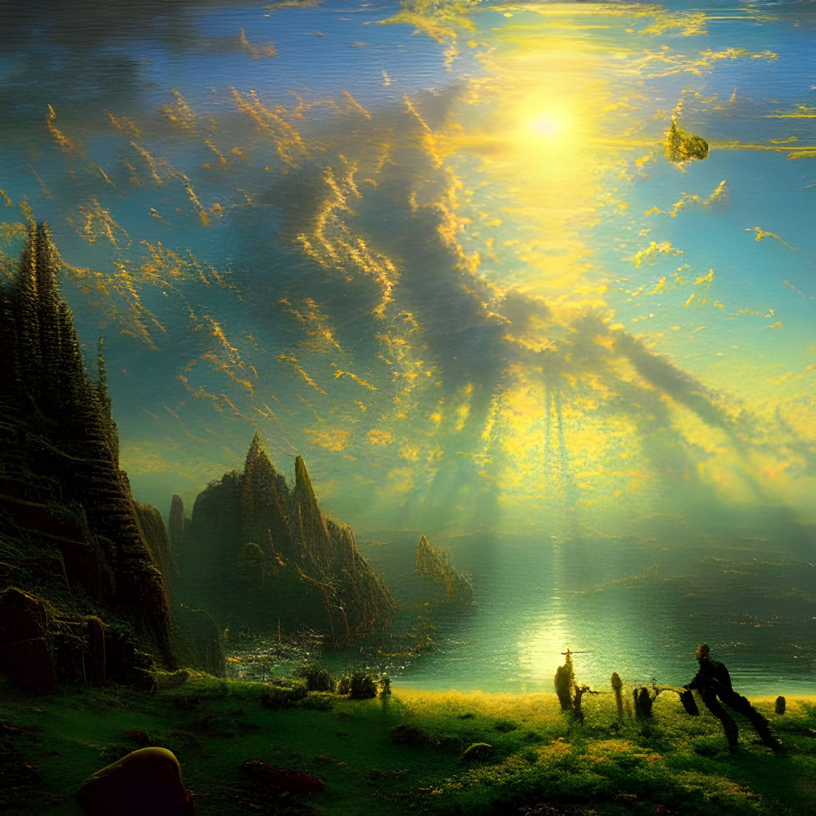 Radiant Landscape Art Blending Science and Magic