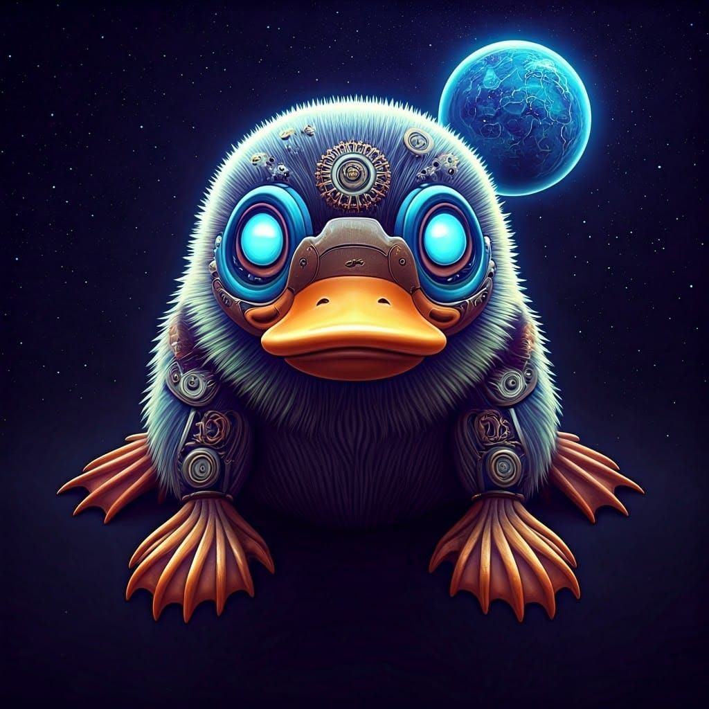 Space Kawaii core: Cute Clockwork platypus