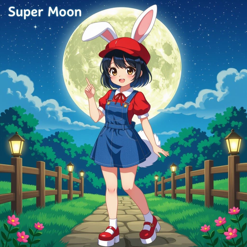 Anime Super Moon Rabbit in Nintendo Land