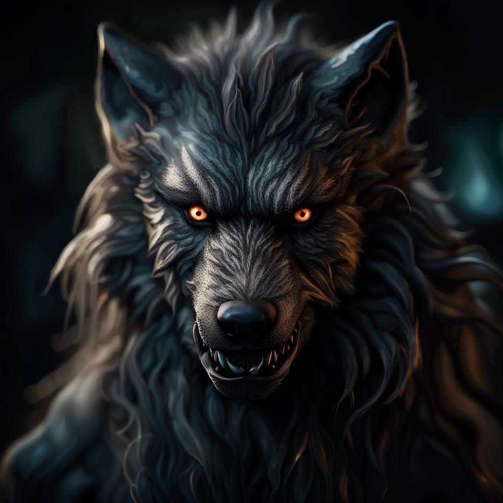 Hyperrealistic Portrait of a Handsome Werewolf