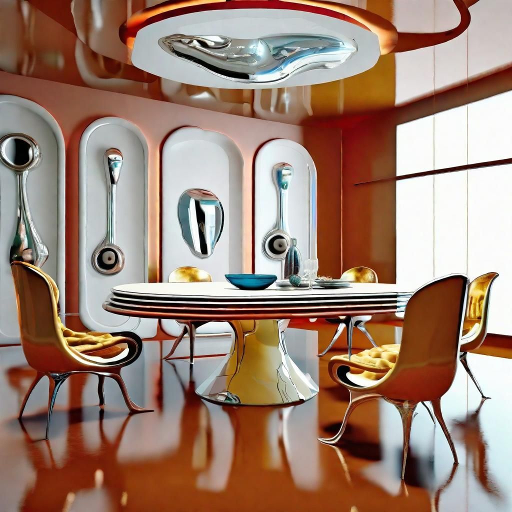Surrealist Dining Room with Avant-Garde Furniture