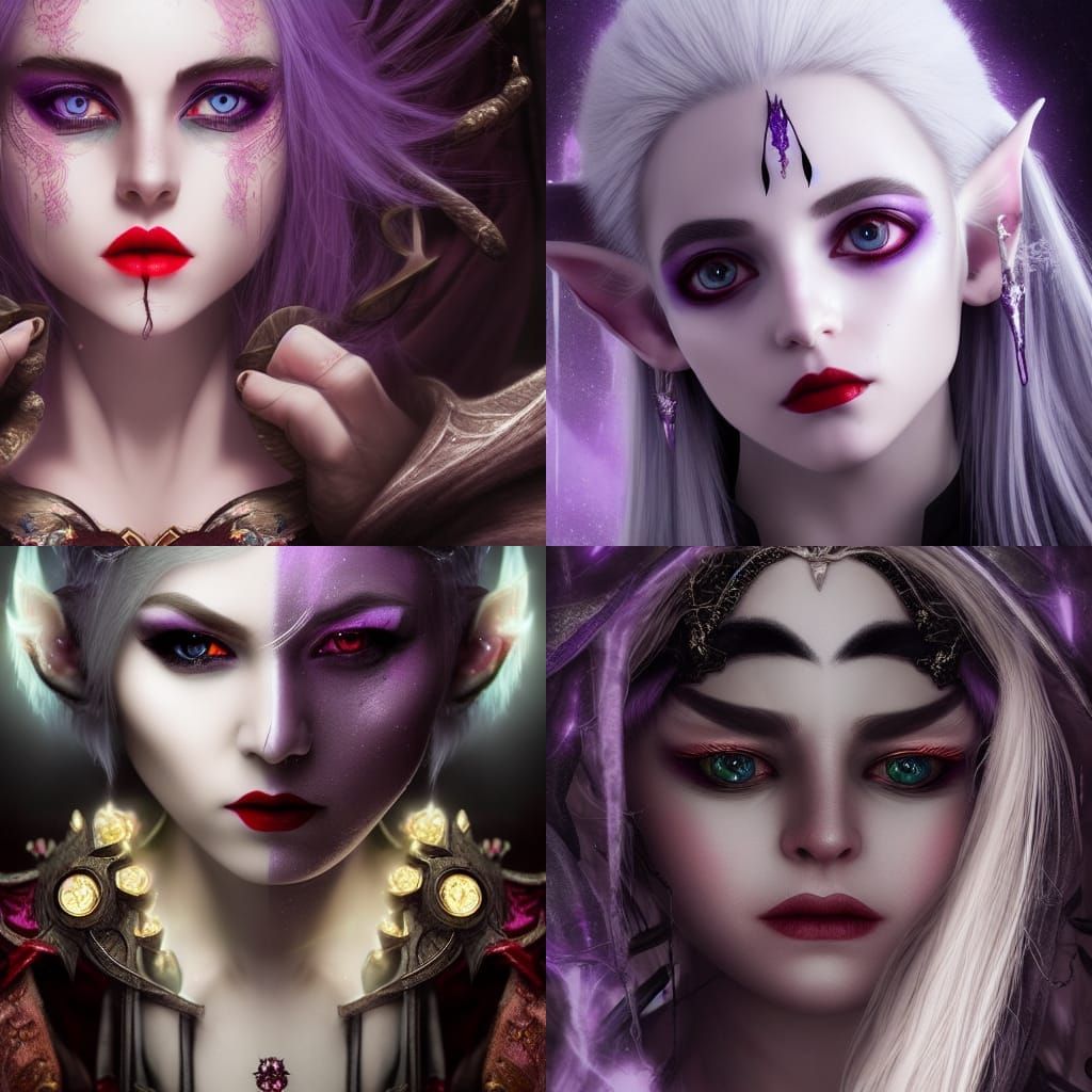 Epic Elf Monk with Black Scales Digital Painting