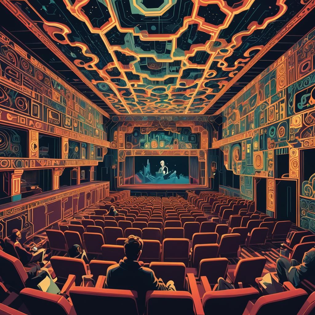 Abstract Cinema Hall with Fractal Geometry