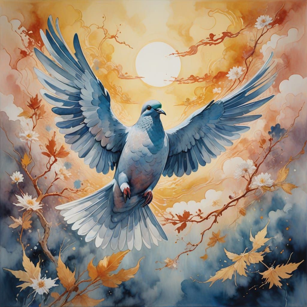 Peaceful Dove as Impressionist Masterpiece